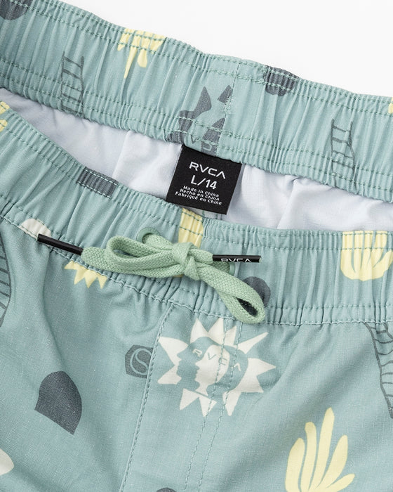 【OUTLET】【直営店限定】RVCA キッズ ATLAS ELASTIC ボードショーツ/サーフトランクス GHZ【2024年夏モデル】