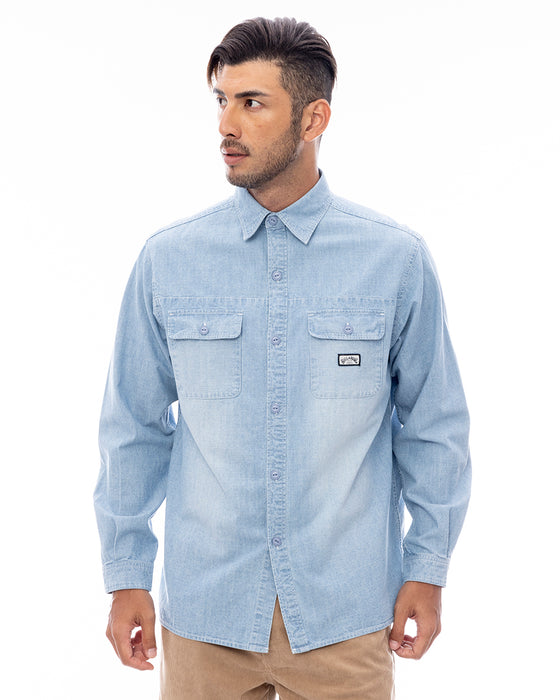 BILLABONG メンズ 【INDIGO COLLECTION】 DENIM SHIRTS 長袖シャツ 【2025年春夏モデル】 BLU / XL