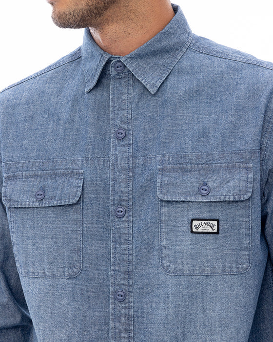 BILLABONG メンズ 【INDIGO COLLECTION】 DENIM SHIRTS 長袖シャツ 【2025年春夏モデル】 NVY / XL