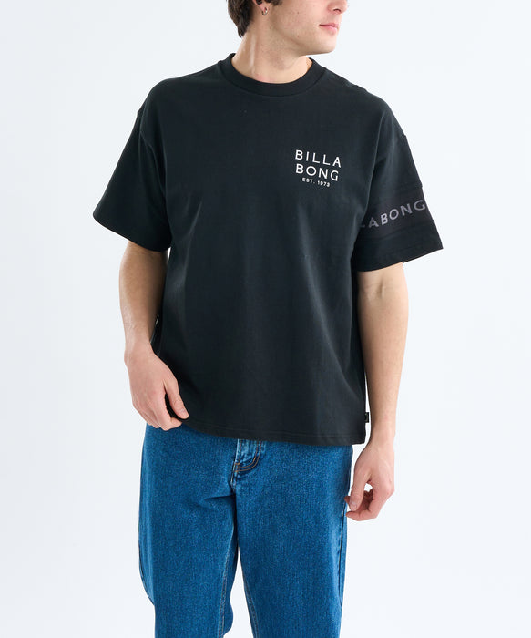BILLABONG メンズ ONE TIME LINE Tシャツ 【WIDE FIT】【2025年春夏モデル】 BLK / XL