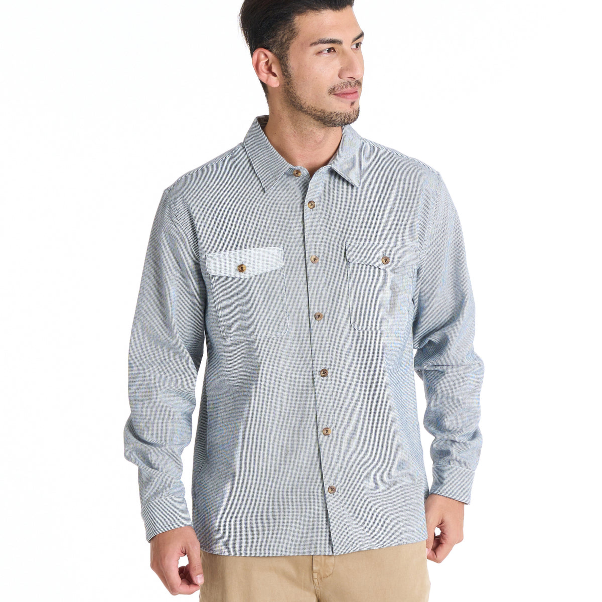BANDEL グレー/ホワイト/イエロー シャツ M OUTLET】【直営店限定】BILLABONG メンズ AUSTIN GAR 長袖シャツ
