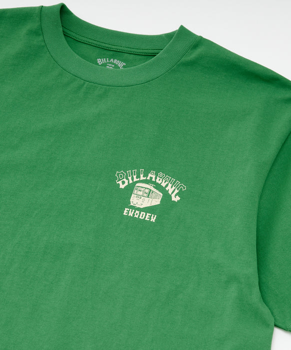 BILLABONG メンズ ENODEN COAST LINE Tシャツ 【2025年秋冬モデル】 GRN / XXL