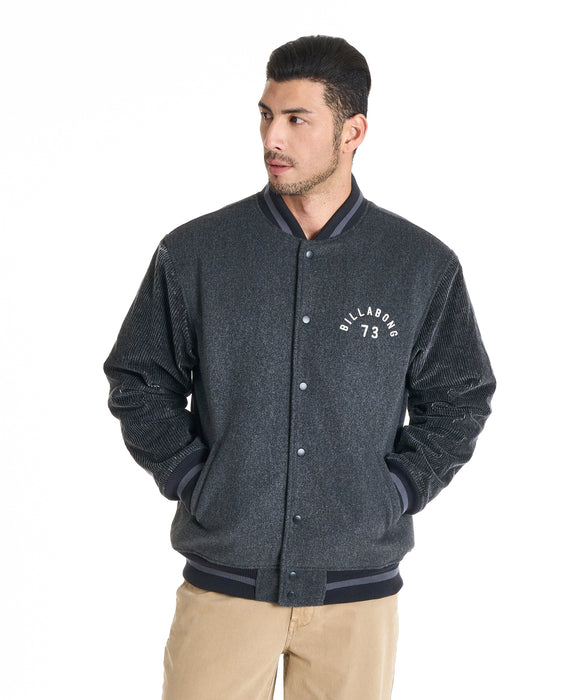 BILLABONG メンズ MELTON STADIUM ジャケット 【2025年秋冬モデル】 BLK / XL