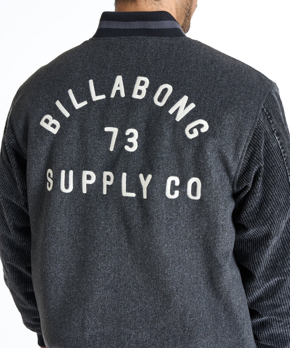 BILLABONG メンズ MELTON STADIUM ジャケット 【2025年秋冬モデル】 BLK / XL