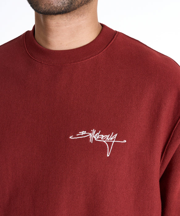 BILLABONG メンズ SCRIPT LOGO トレーナー 【2025年秋冬モデル】 BRK / XL