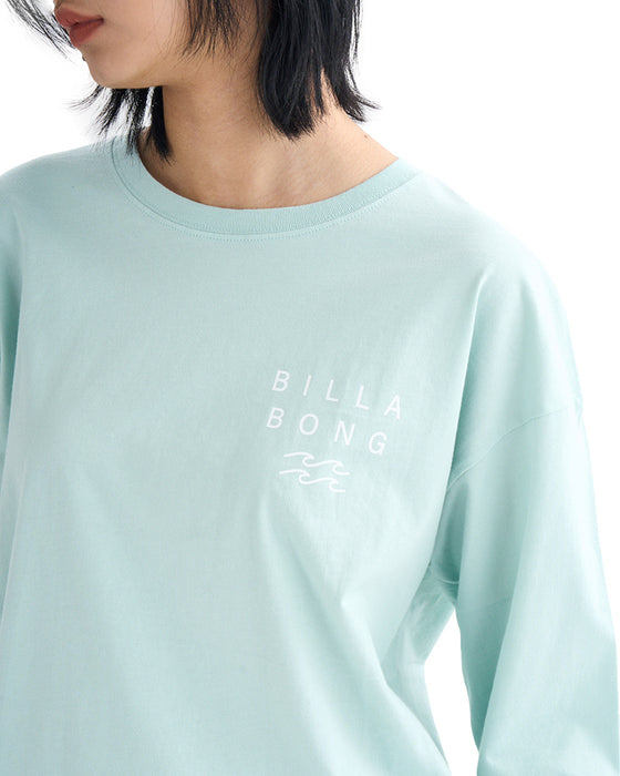 BILLABONG レディース CLEAN LOGO LOOSE LS TEE ロンＴ 【2025年春夏モデル】 MNT / L