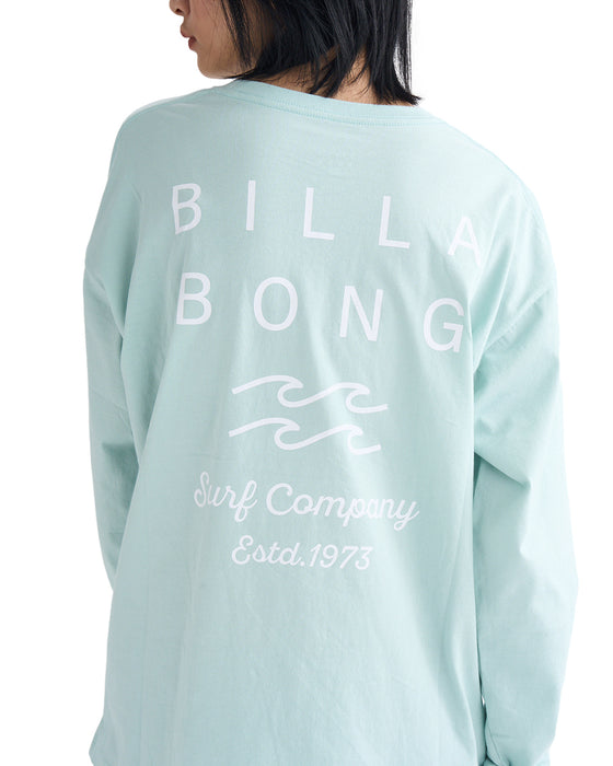 BILLABONG レディース CLEAN LOGO LOOSE LS TEE ロンＴ 【2025年春夏モデル】 MNT / L