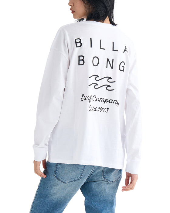 BILLABONG レディース CLEAN LOGO LOOSE LS TEE ロンＴ 【2025年春夏モデル】 WHT / L