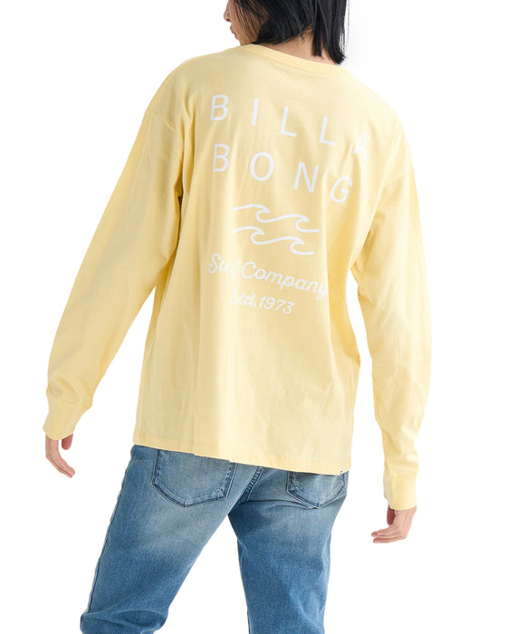 BILLABONG レディース CLEAN LOGO LOOSE LS TEE ロンＴ 【2025年春夏モデル】 YFJ0 / L