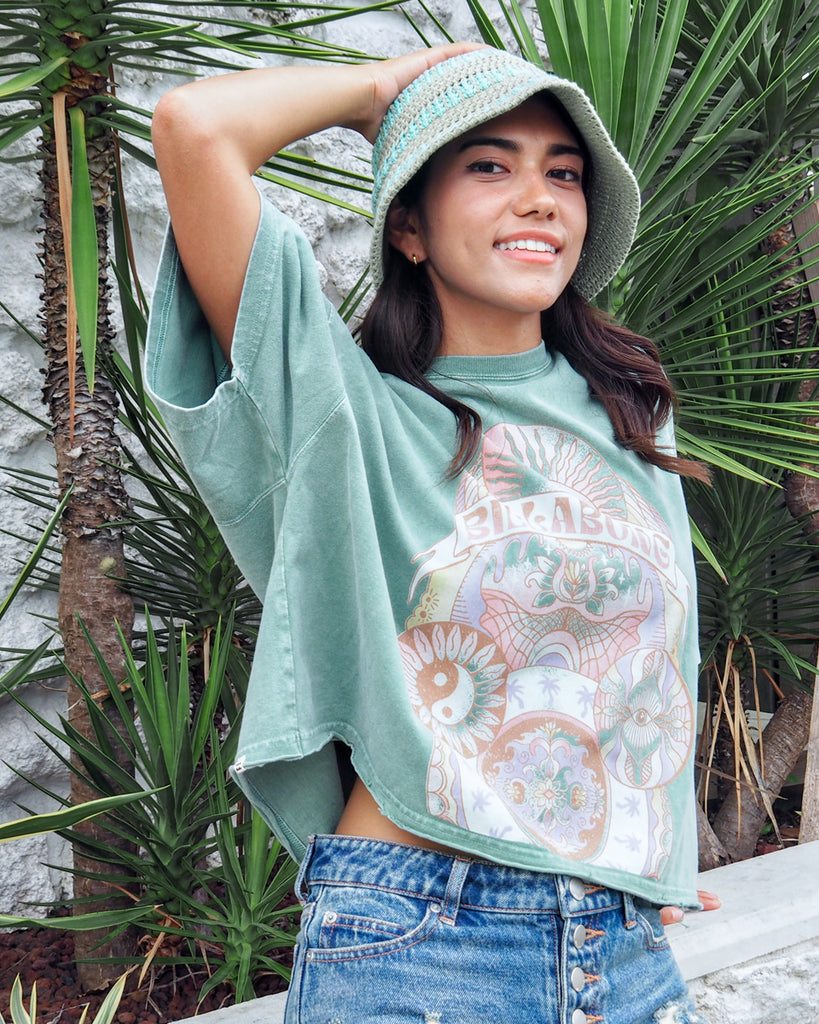 OUTLET】BILLABONG レディース GRAPHIC WIDE LOOSE CROPPED Tシャツ