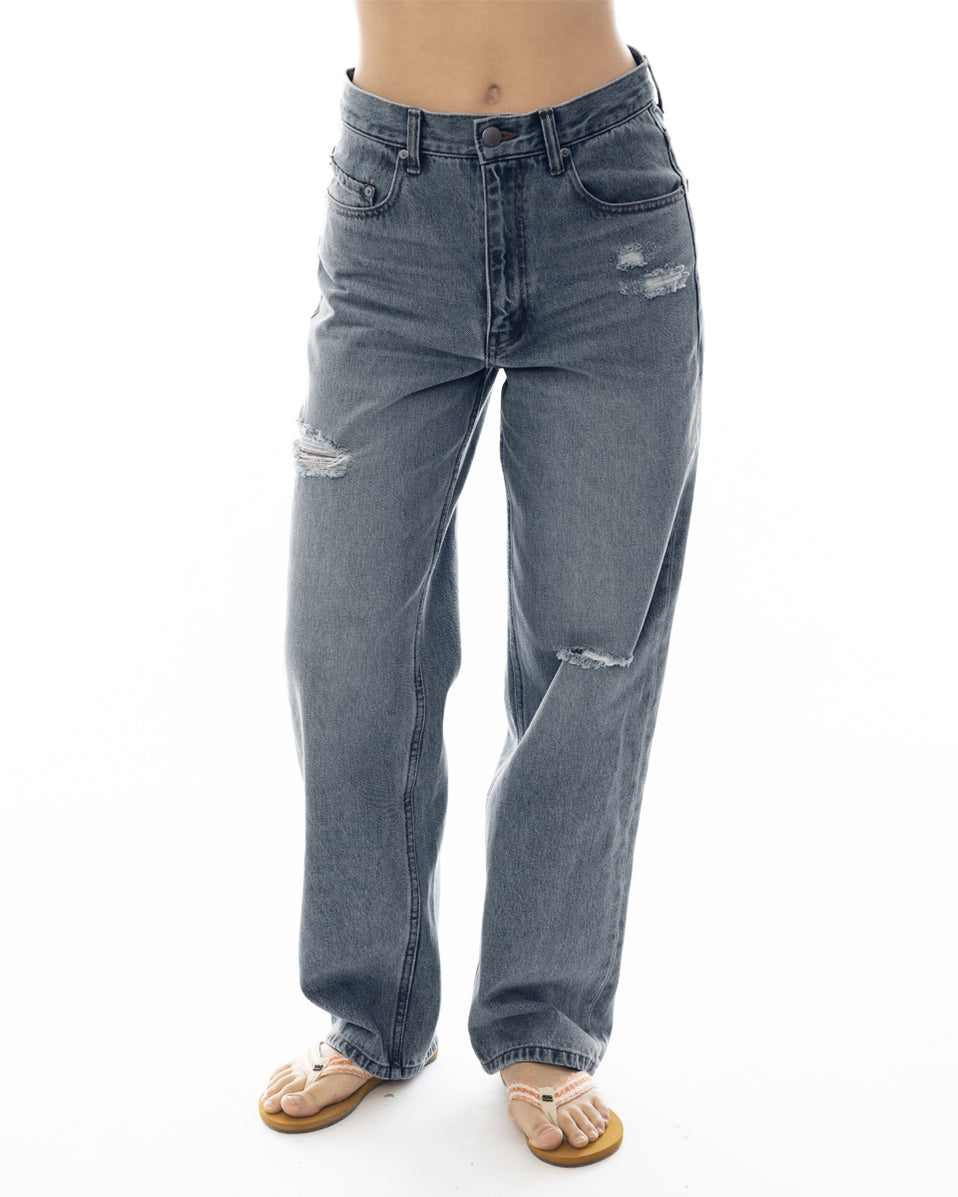 【OUTLET】BILLABONG レディース 【BEACH LOVER JEANS】 BASIC CRUSH STRAIGHT DENIM
