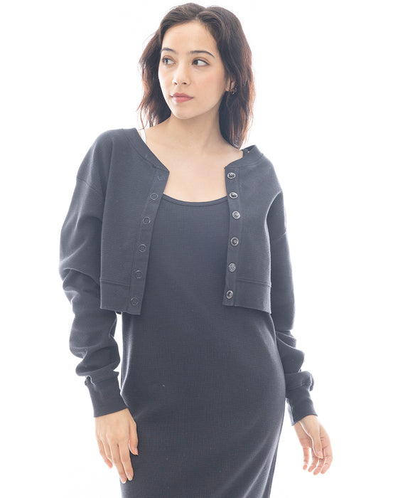 【直営店限定】BILLABONG レディース WAFFLE CARDIGAN トレーナー 【2025年春夏モデル】 BLK / L