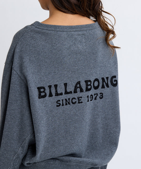 BILLABONG レディース BOAT NECK LOOSE CROP トレーナー 【2025年秋冬モデル】 BKH / L