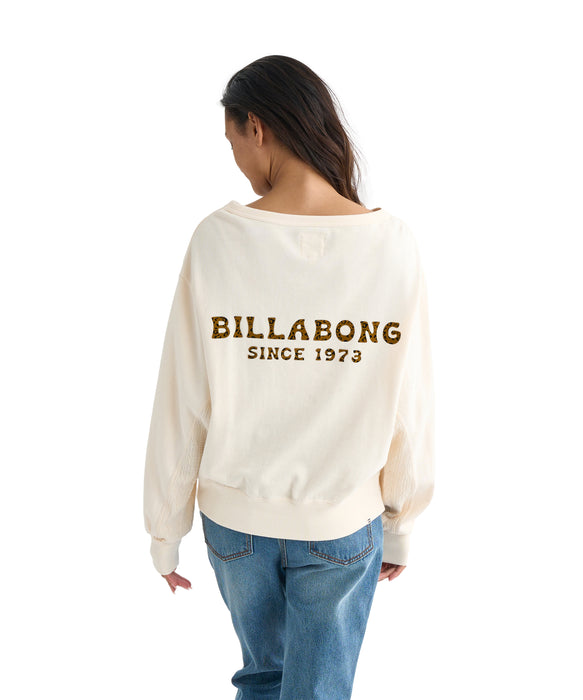 BILLABONG レディース BOAT NECK LOOSE CROP トレーナー 【2025年秋冬モデル】 WCP / L