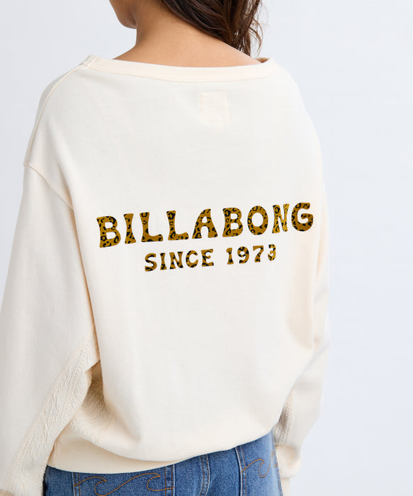 BILLABONG レディース BOAT NECK LOOSE CROP トレーナー 【2025年秋冬モデル】 WCP / L