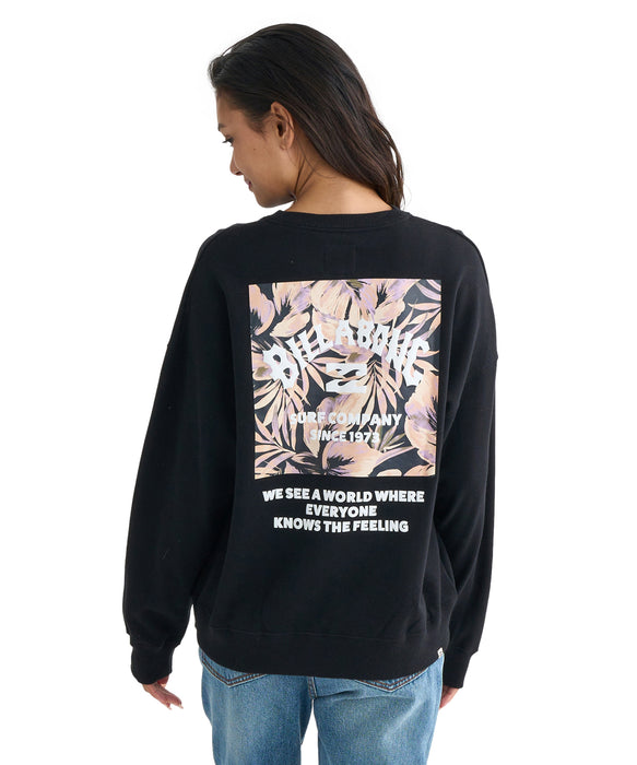 BILLABONG レディース SQUARE LOGO BOY FIT  トレーナー 【2025年秋冬モデル】 BK2 / L