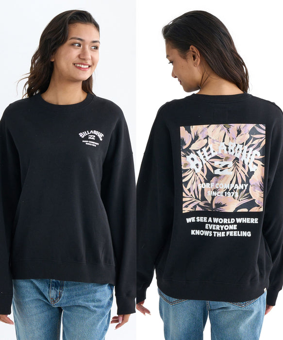 【SALE】BILLABONG レディース SQUARE LOGO BOY FIT トレーナー 【BOY FIT】【2025年秋冬モデル】