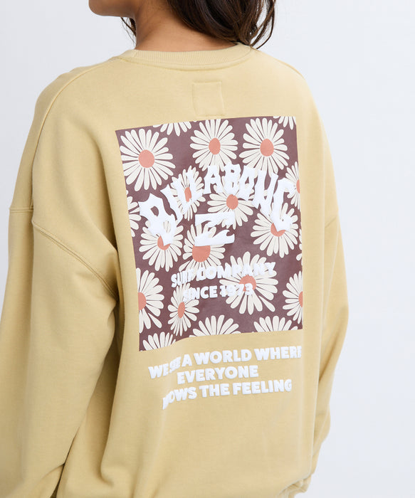 花　WテーラードL 灰　ヘリンボーン　ロゴB BILLABONG レディース SQUARE LOGO BOY FIT トレーナー 【BOY