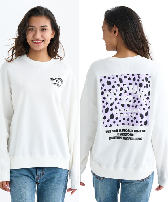 【SALE】BILLABONG レディース SQUARE LOGO BOY FIT トレーナー 【BOY FIT】【2025年秋冬モデル】