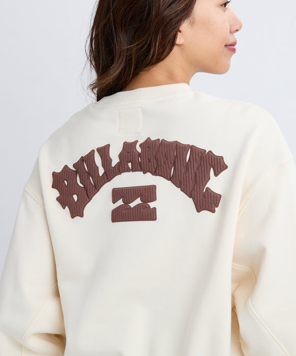 BILLABONG レディース ARCH LOGO LOOSE CROP トレーナー 【2025年秋冬モデル】 WCP / M