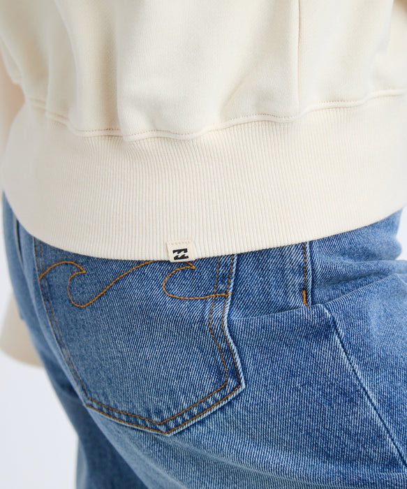 BILLABONG レディース ARCH LOGO LOOSE CROP トレーナー 【2025年秋冬モデル】 WCP / M