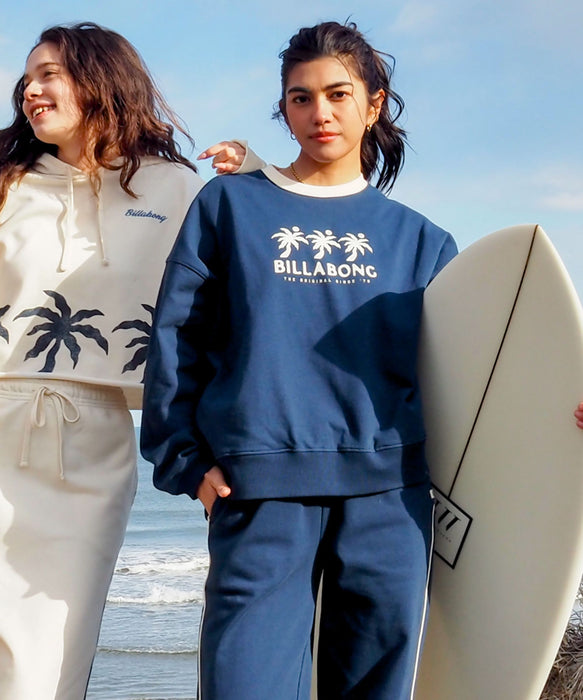 BILLABONG レディース 【SURF CAMP】TRIPLE PALMS 調温機能 トレーナー 【LOOSE FIT】【2025年秋冬モデル】