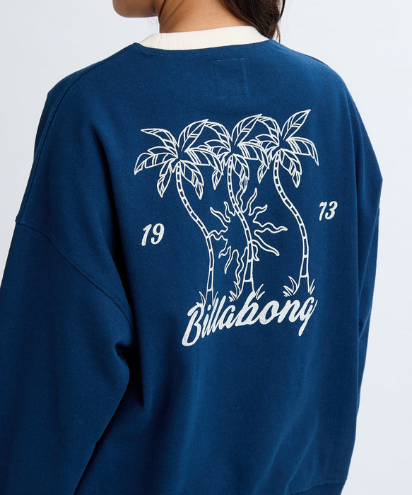 BILLABONG レディース TRIPLE PALMS SWEAT C トレーナー 【2025年秋冬モデル】 NVY / L