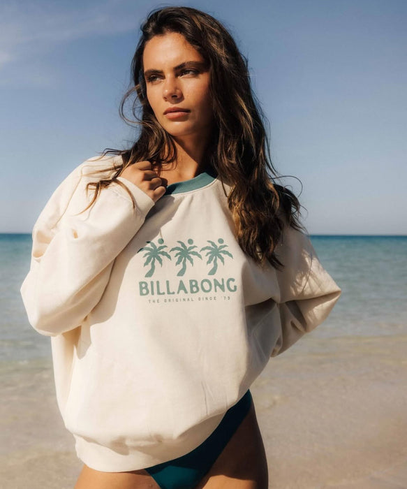 BILLABONG レディース 【SURF CAMP】TRIPLE PALMS 調温機能 トレーナー 【LOOSE FIT】【2025年秋冬モデル】