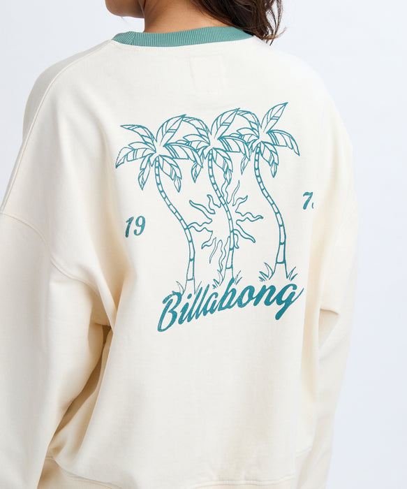 BILLABONG レディース TRIPLE PALMS SWEAT C トレーナー 【2025年秋冬モデル】 WCP / L