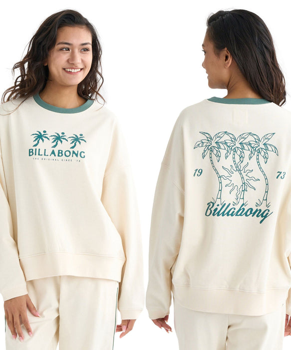 BILLABONG レディース 【SURF CAMP】TRIPLE PALMS 調温機能 トレーナー 【LOOSE FIT】【2025年秋冬モデル】