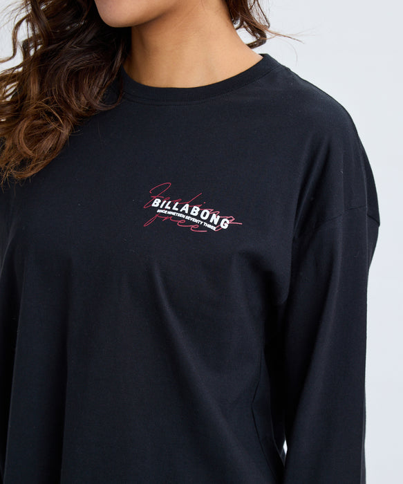BILLABONG レディース FEELIN FREE BOY FIT  ロンＴ 【2025年秋冬モデル】 BLK / L