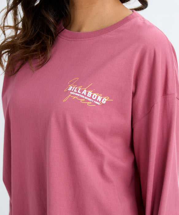 BILLABONG レディース FEELIN FREE BOY FIT  ロンＴ 【2025年秋冬モデル】 MVR / L
