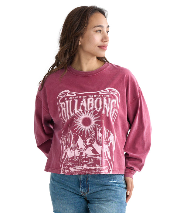 BILLABONG レディース DESERT WANDERING LS  ロンＴ 【2025年秋冬モデル】 BUR / L