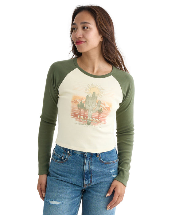 BILLABONG レディース GRAPHIC RAGLAN BABY  ロンＴ 【2025年秋冬モデル】 GNR0 / M