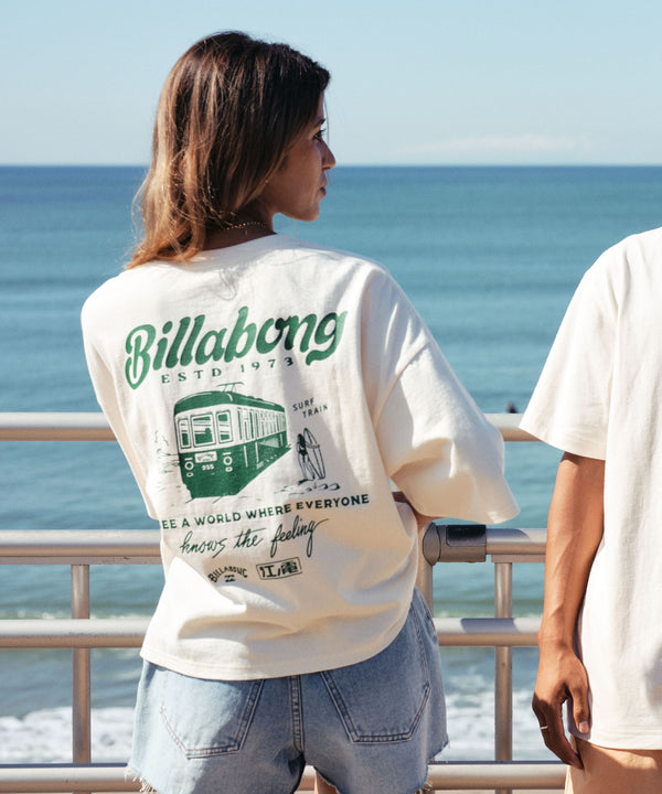 BILLABONG レディース 【江ノ電×BILLABONG】ENODEN LOOSE CROPPED Tシャツ 【LOOSE CROPPED】【2025年秋冬モデル】