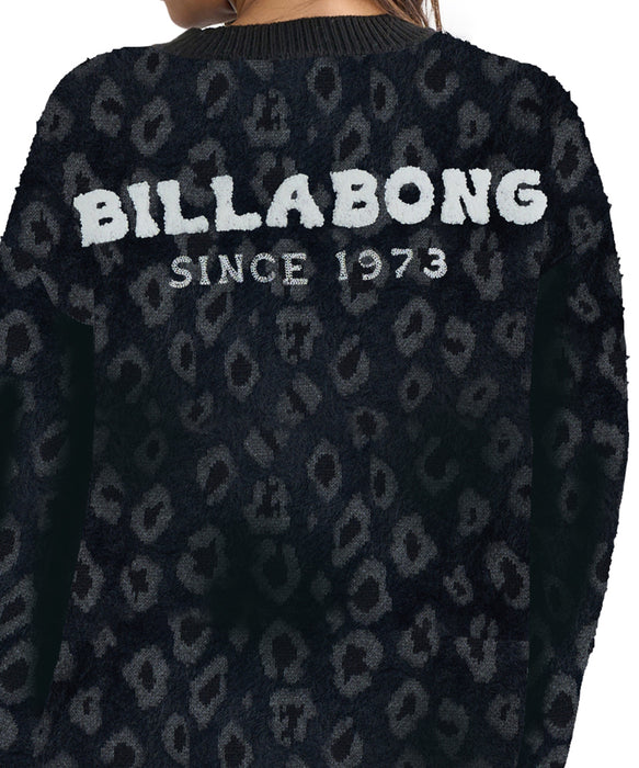 BILLABONG レディース LEOPARD JQ CREW SWEA セーター 【2025年秋冬モデル】 BLK / M