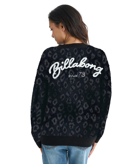 BILLABONG レディース LEOPARD JQ CADI SWEA セーター 【2025年秋冬モデル】 BLK / M