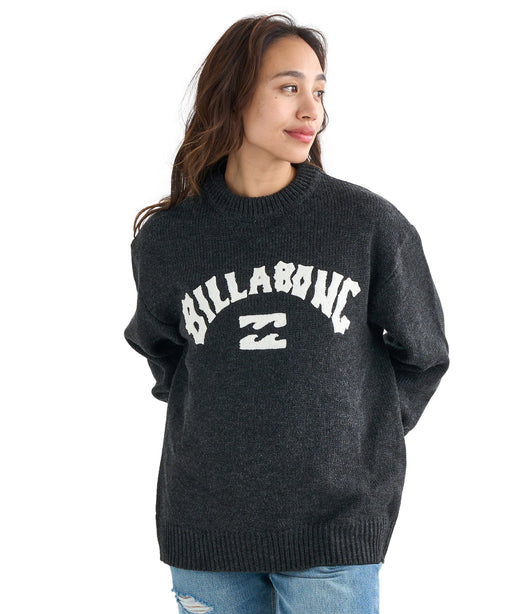 BILLABONG レディース ARCH LOGO JQ CREW SW セーター 【2025年秋冬モデル】 BLK / M