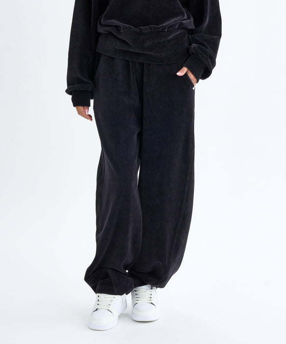 BILLABONG レディース KNIT VELOURS × RIB  ロングパンツ 【2025年秋冬モデル】 BLK / L