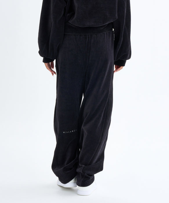 BILLABONG レディース KNIT VELOURS × RIB  ロングパンツ 【2025年秋冬モデル】 BLK / L