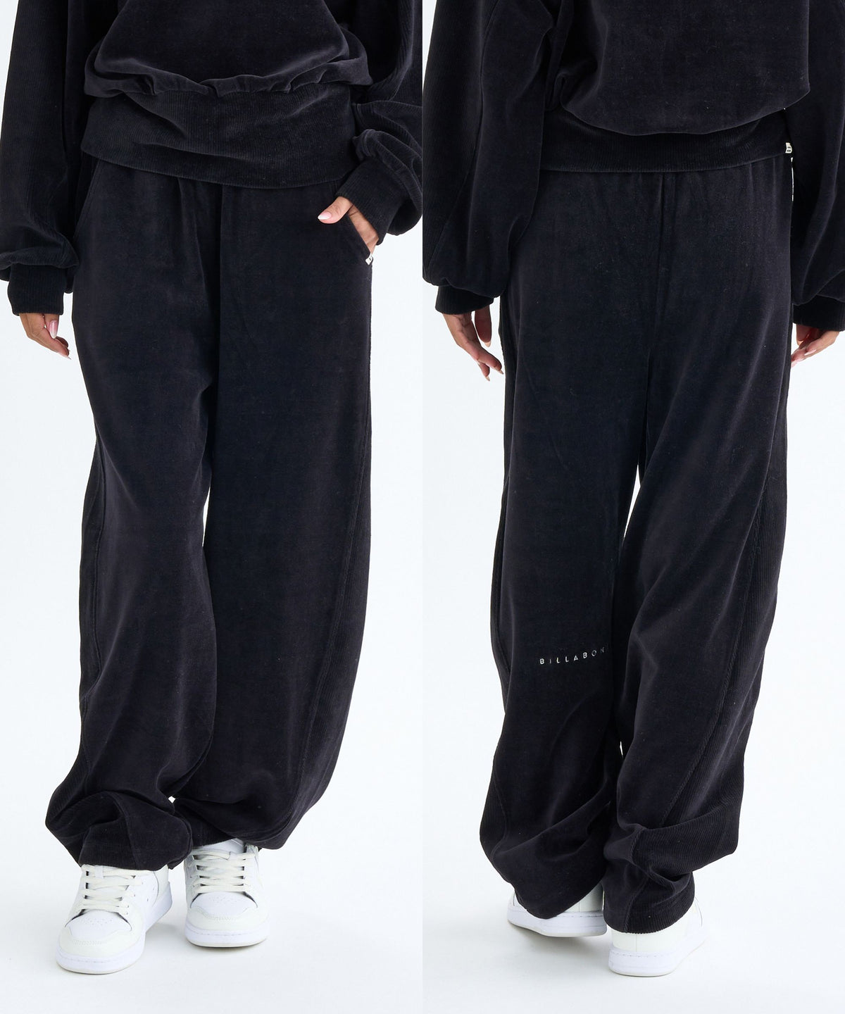 OUTLET】BILLABONG レディース KNIT VELOURS × RIB ロングパンツ 
