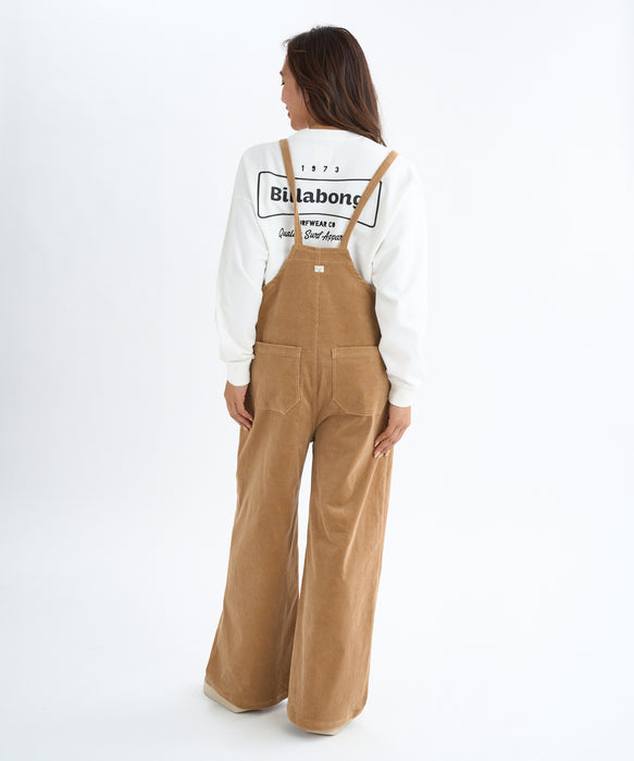 BILLABONG レディース CORDUROY SALOPETTE L ロングパンツ