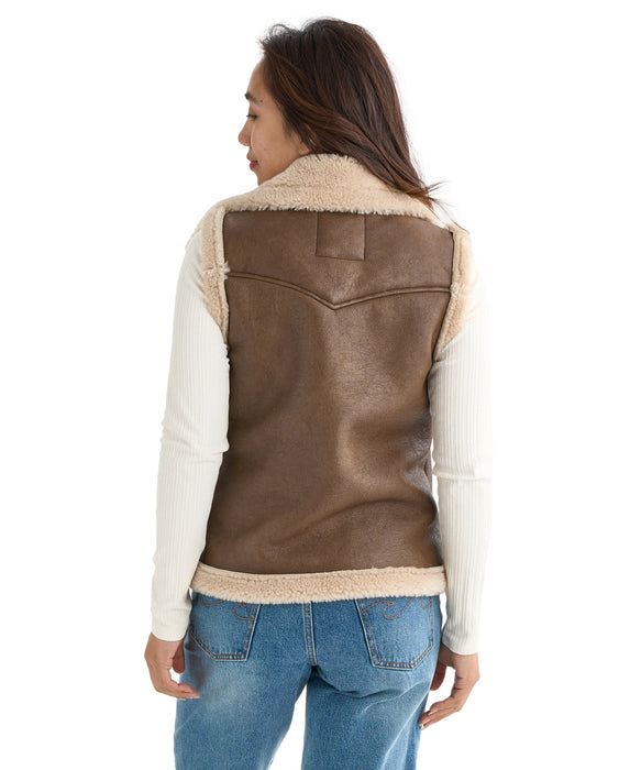 BILLABONG レディース FAUX LEATHER MOUTON ベスト 【2025年秋冬