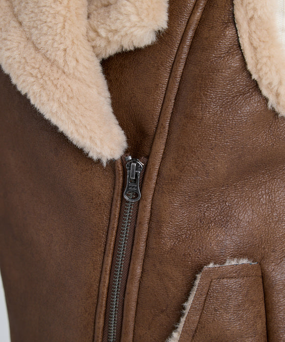 BILLABONG レディース FAUX LEATHER MOUTON  ベスト 【2025年秋冬モデル】 ESP / M