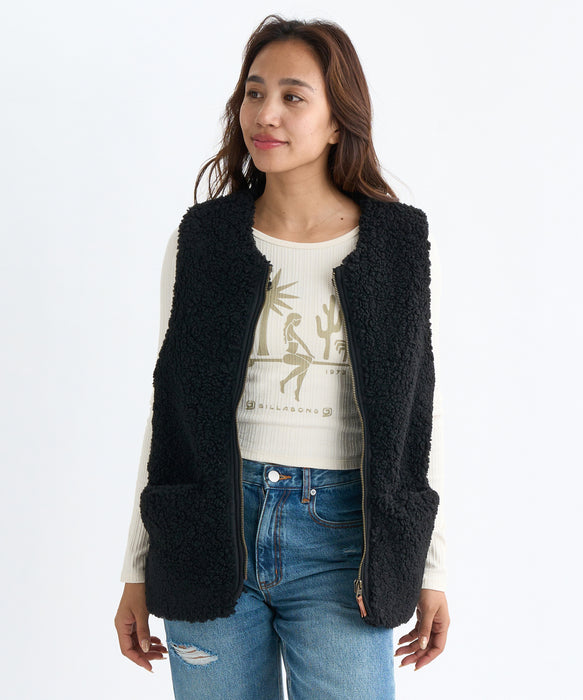 BILLABONG レディース FUR BOA VEST ベスト 【2025年秋冬モデル】 BLK / M