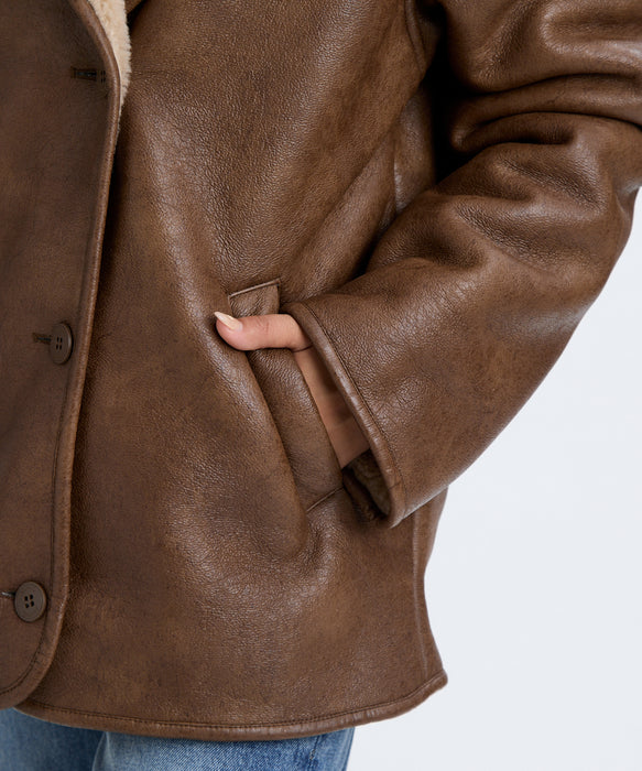 BILLABONG レディース FAUX LEATHER MOUTON  ジャケット 【2025年秋冬モデル】 ESP / M