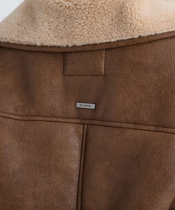 BILLABONG レディース FAUX LEATHER MOUTON  ジャケット 【2025年秋冬モデル】 ESP / M