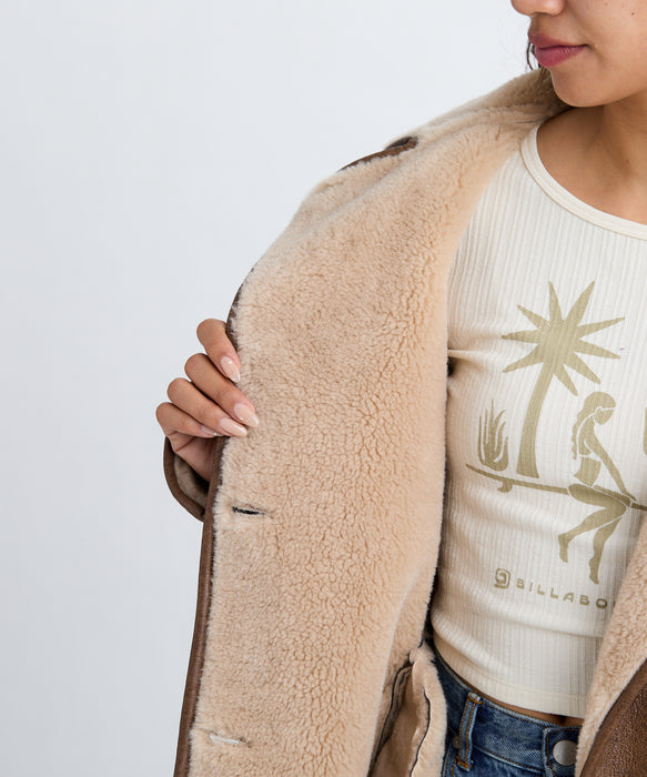 BILLABONG レディース FAUX LEATHER MOUTON  ジャケット 【2025年秋冬モデル】 ESP / M