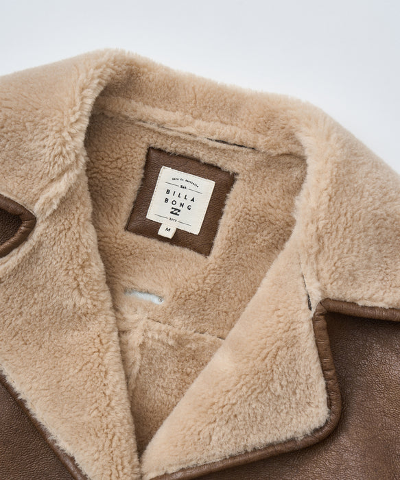 BILLABONG レディース FAUX LEATHER MOUTON  ジャケット 【2025年秋冬モデル】 ESP / M