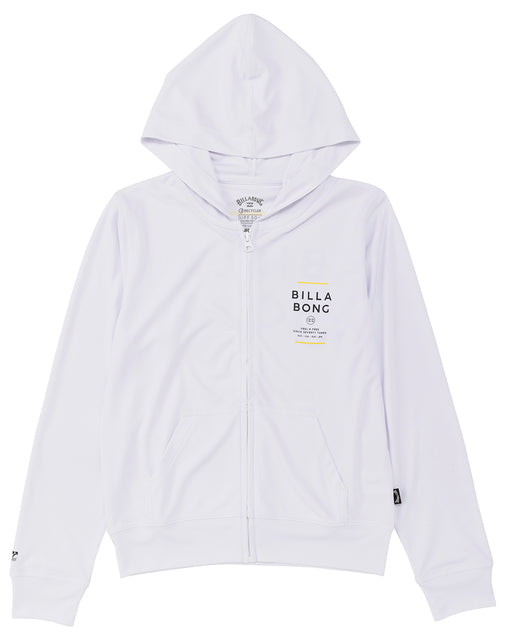 BILLABONG キッズ RASH ZIP HOOD ジップラッシュガード 【2025年春夏モデル】 WHT / 160